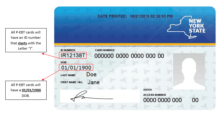 Carte EBT, servant à accéder aux allocations SNAP